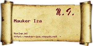 Mauker Iza névjegykártya
